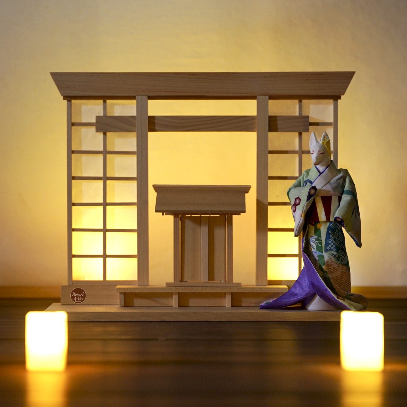 The Guardian Fox & Hinoki Shrine Set - Gate of Signs -